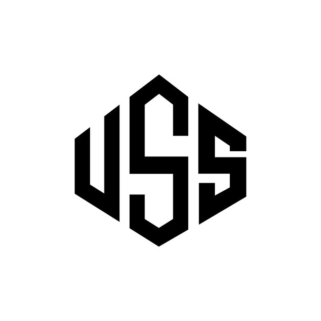 USS Letter Logo Design mit Polygon-Form USS Polygon und Würfel-Form Logo Design USS Hexagon Vektor Logo Vorlage weiße und schwarze Farben USS Monogramm Geschäft und Immobilien-Logo