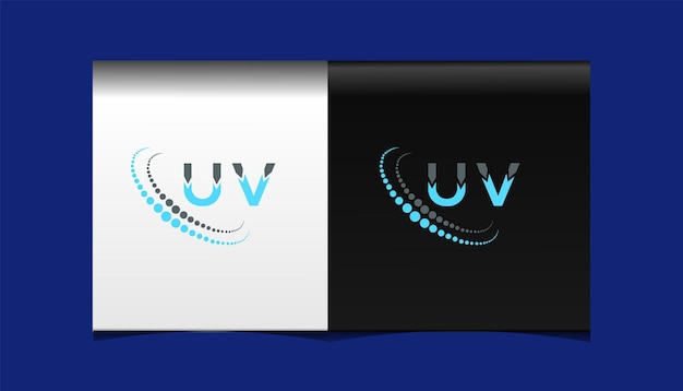 Uv anfängliche moderne logo-design-vektorsymbol-vorlage