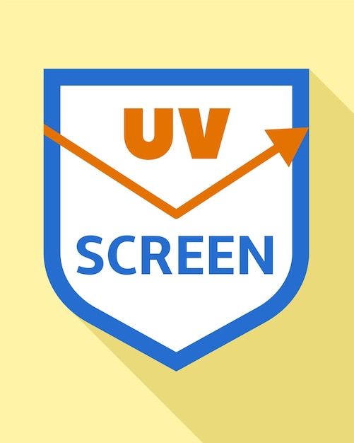 UV-Bildschirm-Schutz-Logo flache Illustration des UV-Schirm-Schützvektor-Logos für das Web-Design