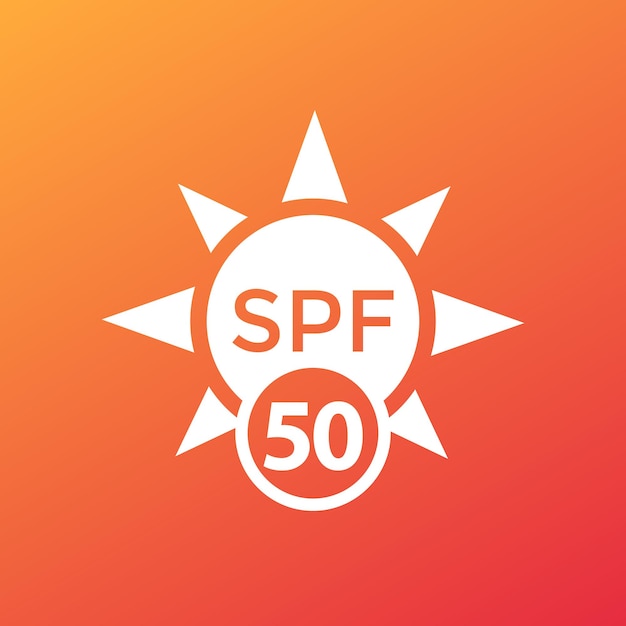 Vektor uv spf 50 sonnenschutzsymbol