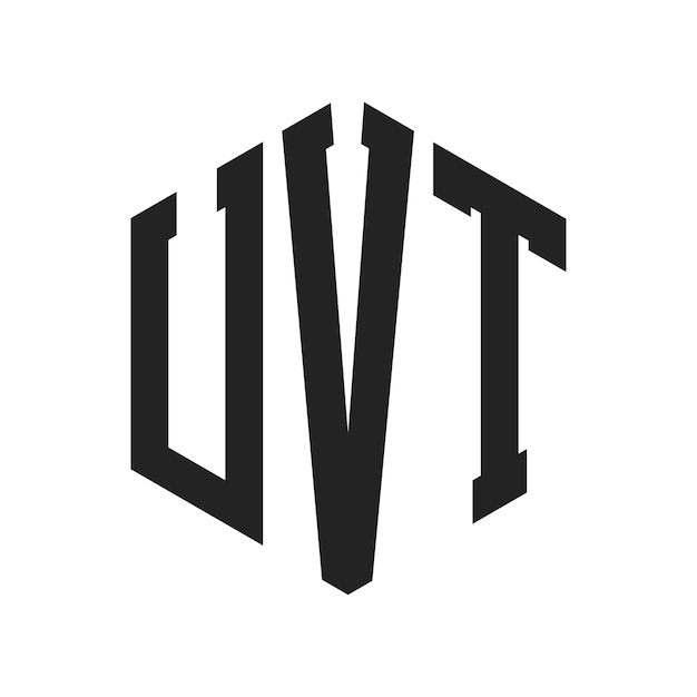 UVT-Logo-Design Anfangsbuchstaben UVT-Monogramm-Logo in sechseckiger Form