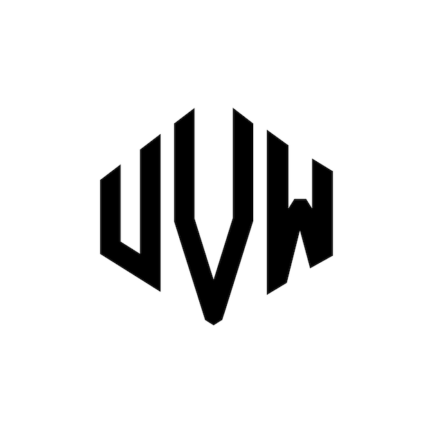Vektor uvw-letter-logo-design mit polygon-form uvw-polygon- und würfelform logo-design uvw-hexagon-vektor-logo -vorlage weiß und schwarz farben uvw-monogramm geschäft und immobilien-logo