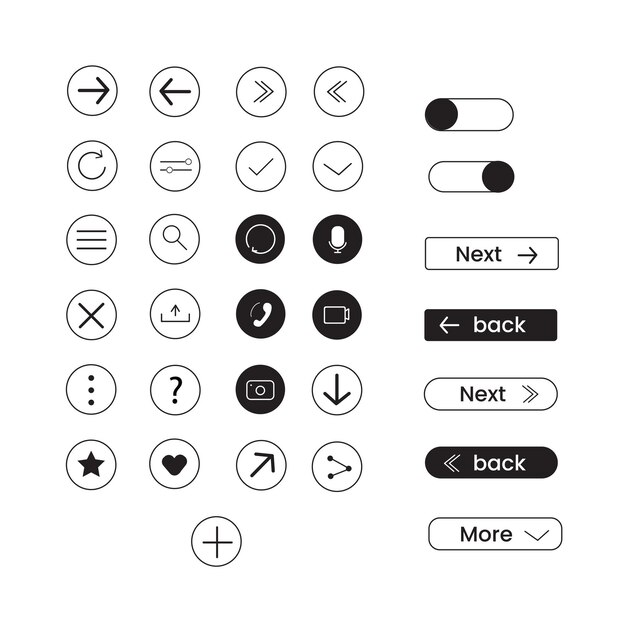 UX-SET-Sammlung der Benutzeroberfläche der Web-Schaltfläche