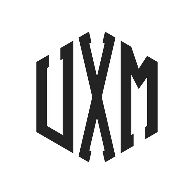 UXM Logo Design Initial Letter UXM Monogram Logo mit Hexagonform