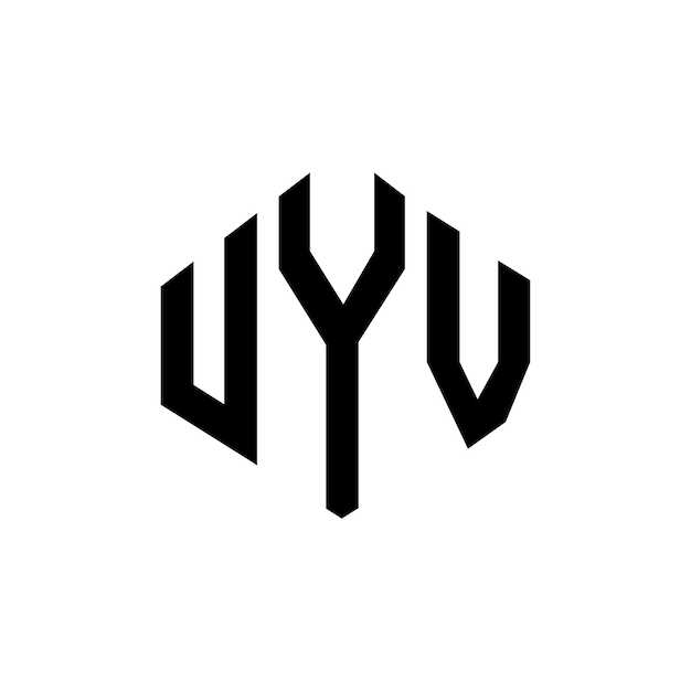 Vektor uyv-buchstaben-logo-design mit polygon-form uy v-polygon- und würfelform logo-design uyv hexagon-vektor-logos-vorlage weiß und schwarz farben uyv monogram geschäfts- und immobilien-logo