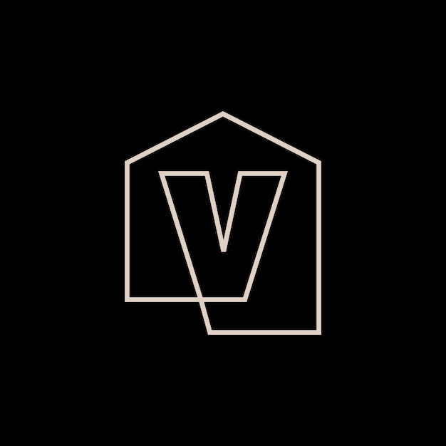 Vektor v-buchstabe hausmonogramm home-hypotheken-architekt-architektur-logo-vektor-symbol-illustration