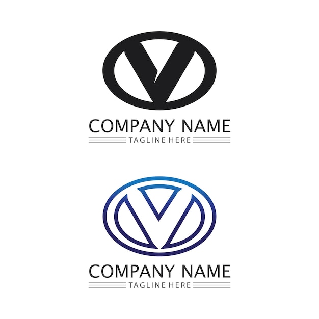 Vektor v letter logo template-vektor