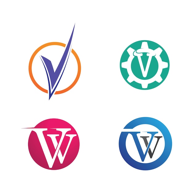 V letter logo template-vektor