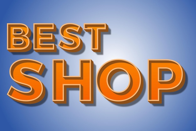 Vektor vactor 3d bester shop-logo-texteffekt