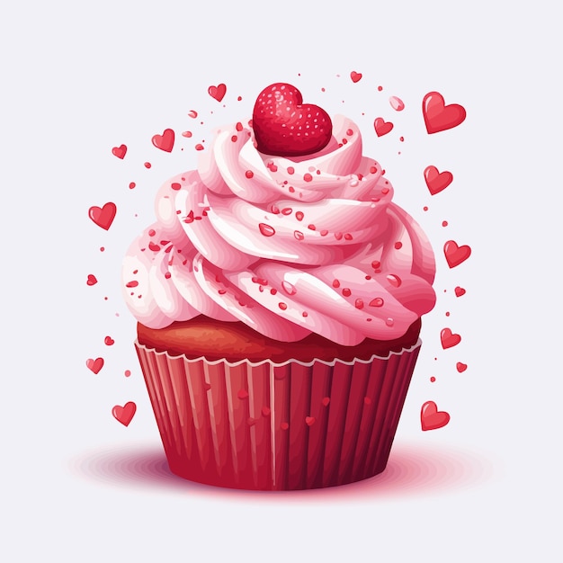 Vektor valentine_cupcake_vector_illustriert