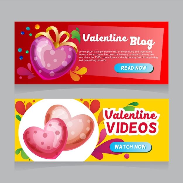 Valentine herz dekoration web banner