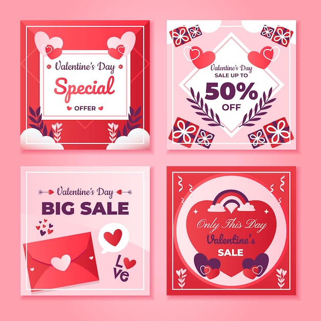 Vektor valentine promotion social media tamplate