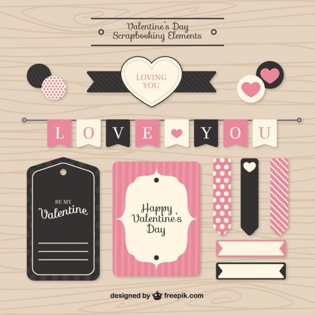 Valentine scrapbooking elemente