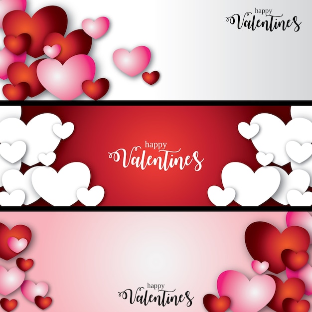 Valentinev's day horizontale banner