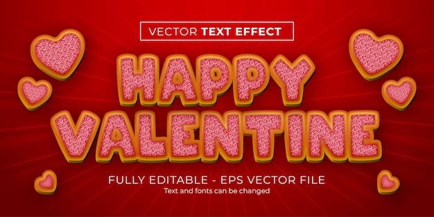 Valentinstag 3d-textstileffekt editierbarer illustrator-textstil