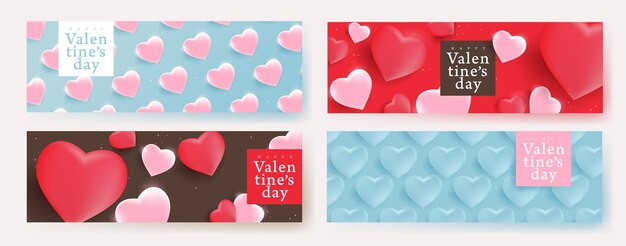 Valentinstag banner mit herzform