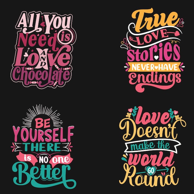 Valentinstag bezogene Typografie handgezeichnete Schriftgrafik für einzigartiges T-Shirt-Design