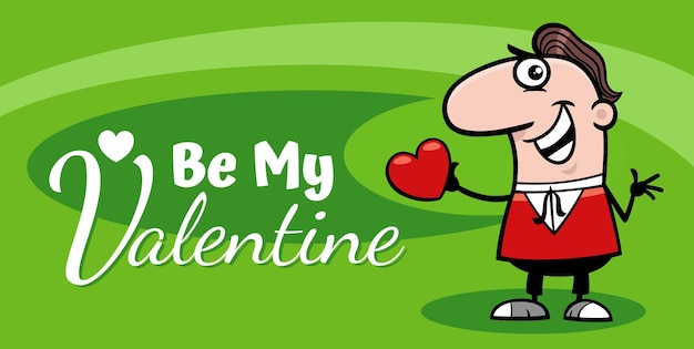 Valentinstag-Design mit Cartoon-Mann mit Herz
