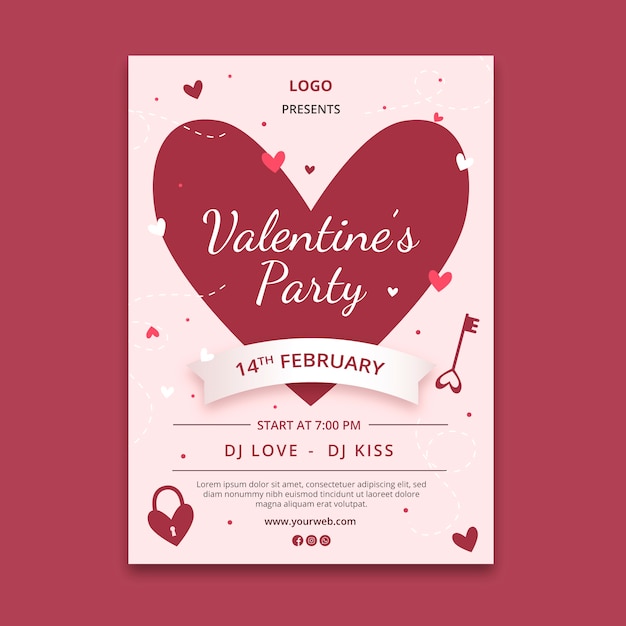 Valentinstag flyer a5 vertikal