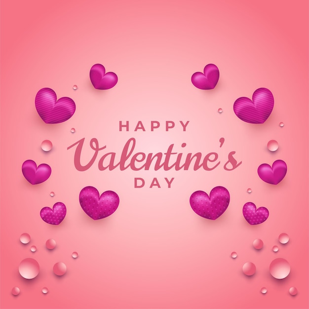 Valentinstag Gruß mit Herzen und Flüssigkeit auf rosa Hintergrund