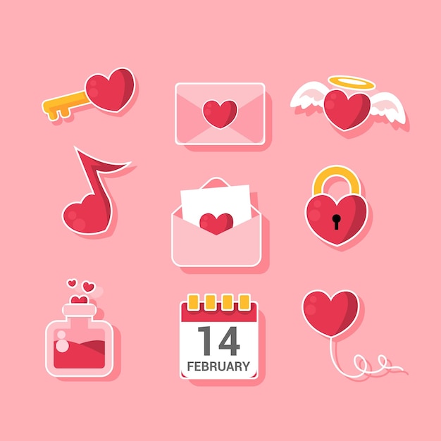 Valentinstag-herz-icon-set