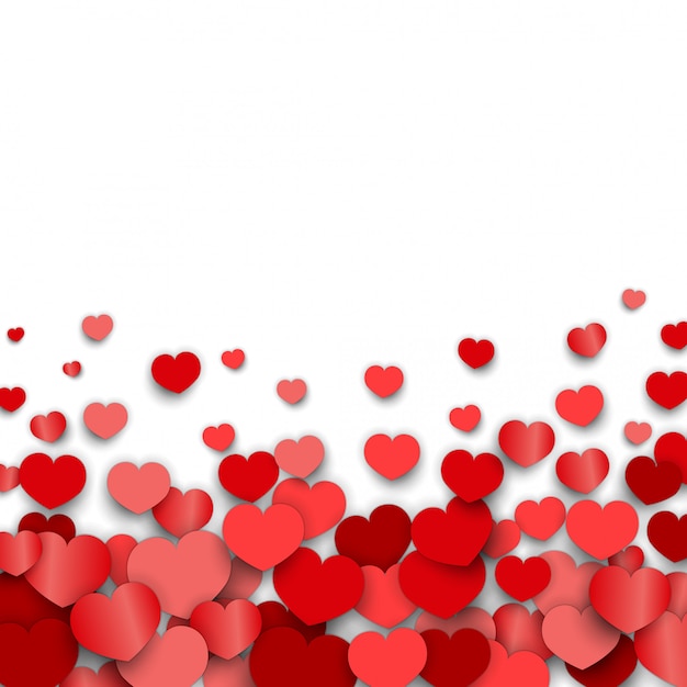 Valentinstag-Hintergrund mit den Herz-Aufklebern zerstreut