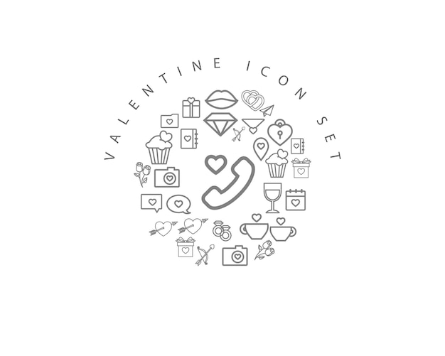 Valentinstag-icon-set-design