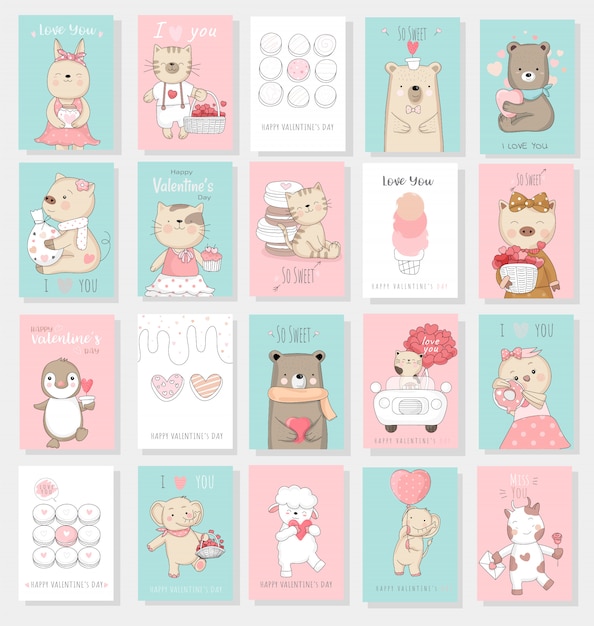 Valentinstag-Kartensammlung