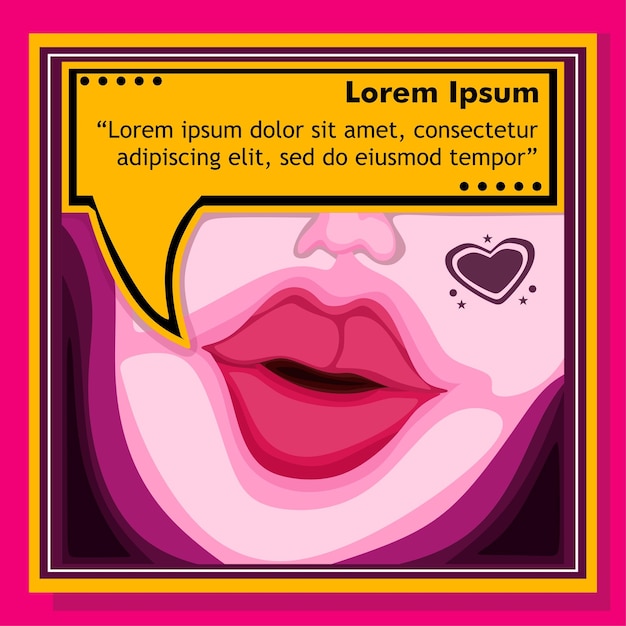 Vektor valentinstag konzept social media post banner rosa flaches design