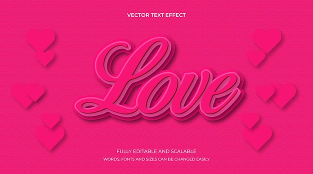 Valentinstag Liebe Farbe aus dem Jahr 2023 3D-Stil Texteffekt