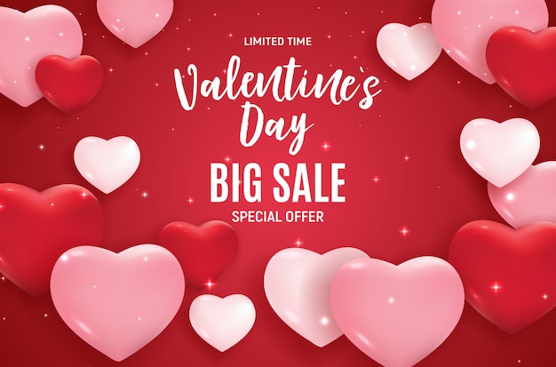 Valentinstag Liebe und Gefühle Verkauf Hintergrund. Illustration