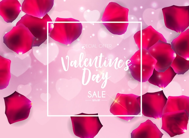 Valentinstag Liebe und Gefühle Verkauf Hintergrunddesign. Vektorillustration EPS10