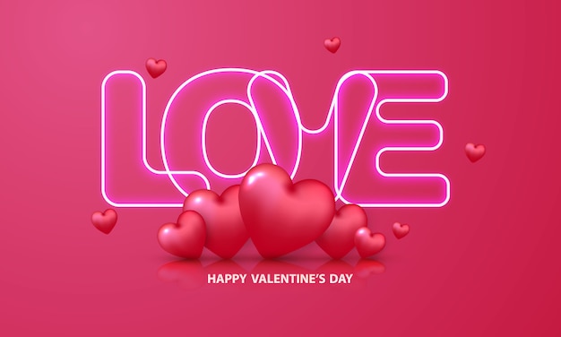 Valentinstag neon text.