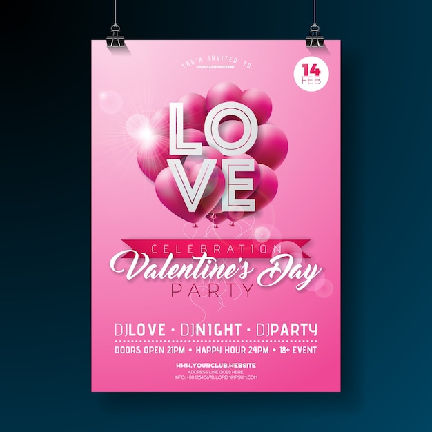 Valentinstag party flyer