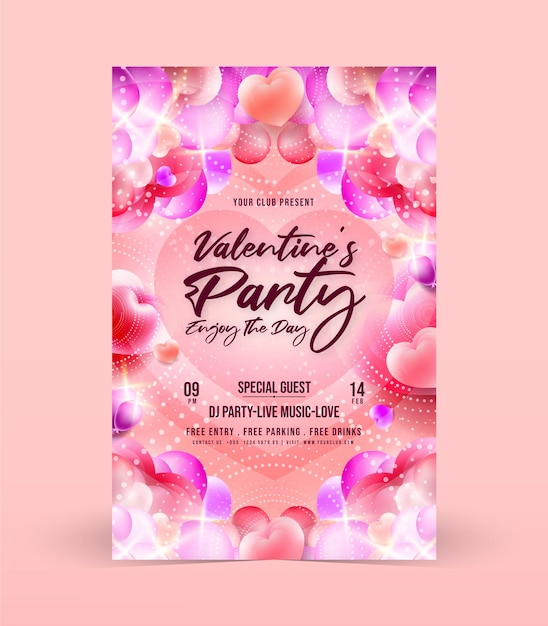 Valentinstag-party-social-media-beitragsvorlage