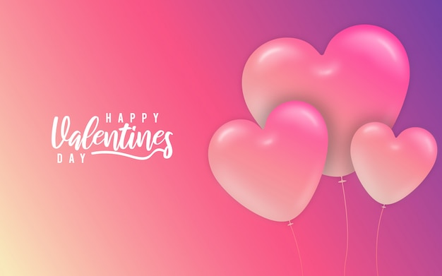 Valentinstag-rosa-herzballon-abstrakter hintergrund