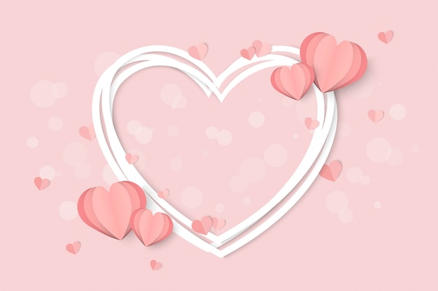 Valentinstag rosa mit Herzform