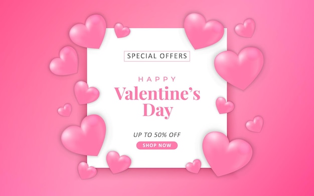 Vektor valentinstag sale promo banner