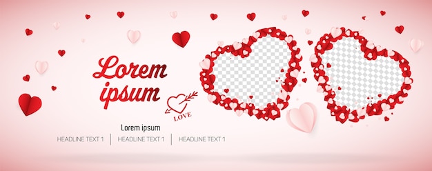 Valentinstag social media banner abdeckung vektor vorlage