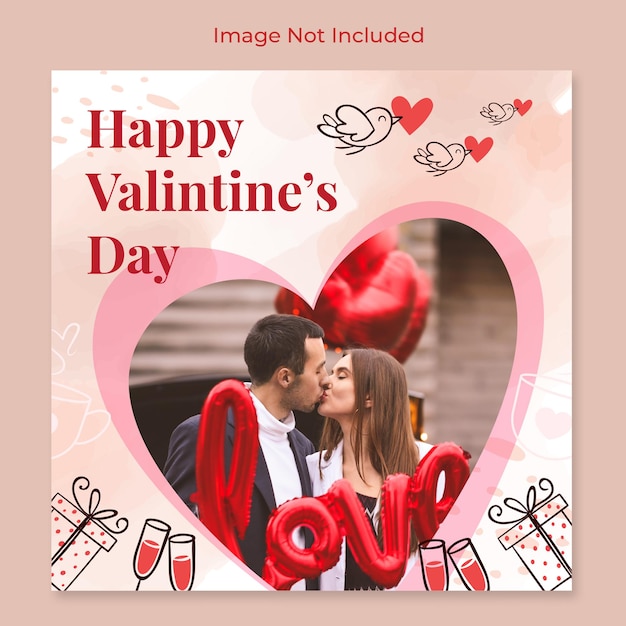Valentinstag-Social-Media- und Instagram-Post-Premium-Vektor Premium-Vektor