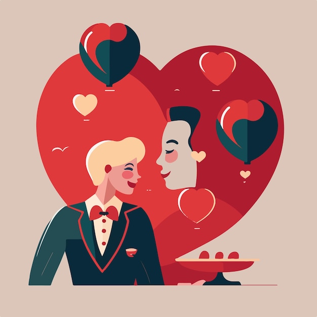 Vektor valentinstag spezielle flache vektorillustration