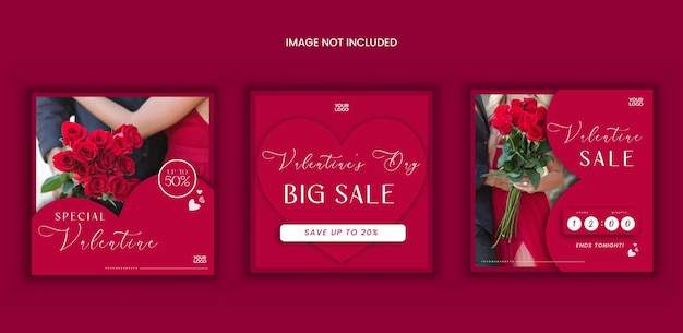 Valentinstag spezielle Social-Media-Verkauf Post-Design-Vorlagen für Werbung oder Beratung