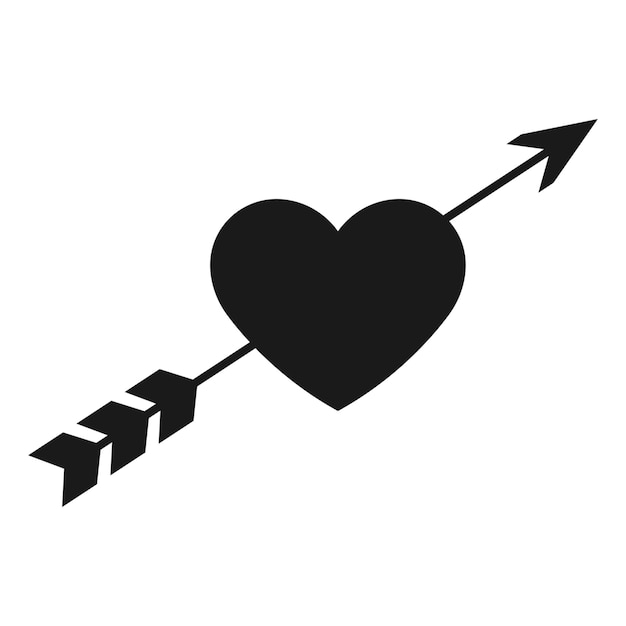 Vektor valentinstag-symbol mit liebespfeil hochzeit feiern aufkleber liebessymbol cupid pfeil herz-symbole vektor leidenschaft favoriten wie konzept