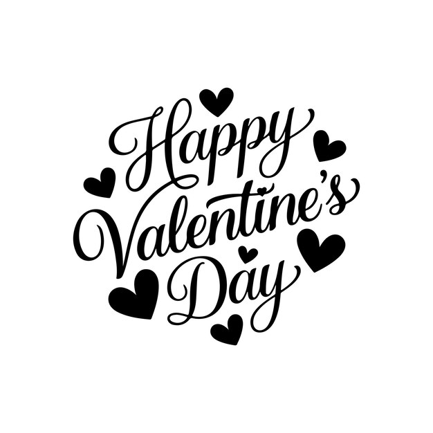 Valentinstag Typographie Silhouette Vektorkunst