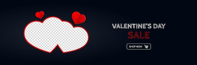 Vektor valentinstag-verkaufsbanner für web-online-shopping. vektor trendiges konzept