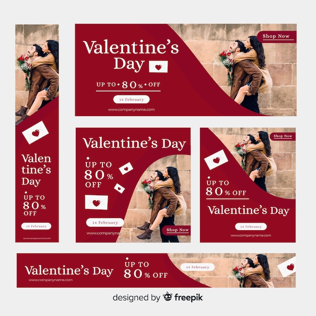 Vektor valentinstag-web-banner