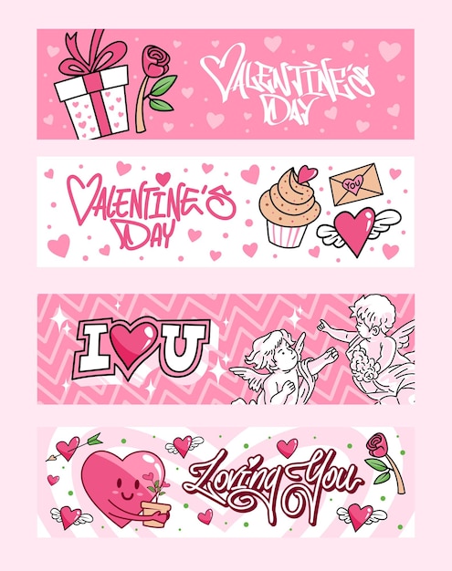 Vektor valentinstagsbanner