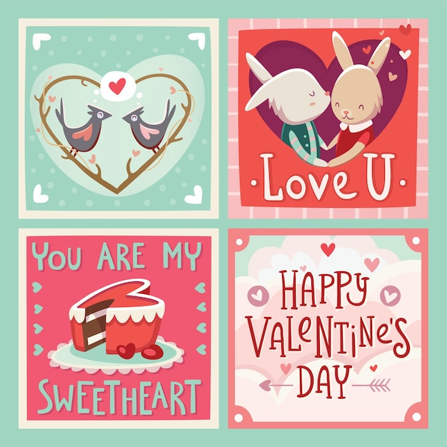 Valentinstagskarten mit Grüßen und Liebe senden.