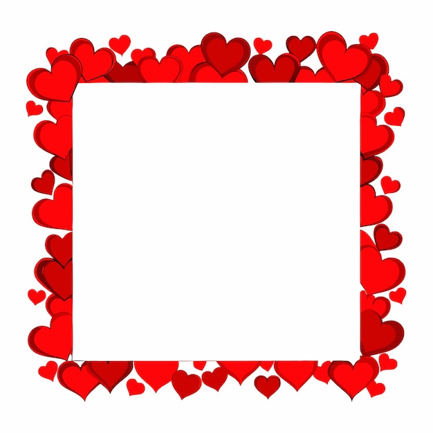 Valentinstagsthema mit kleinen roten Herzen um den Rahmen herum 12