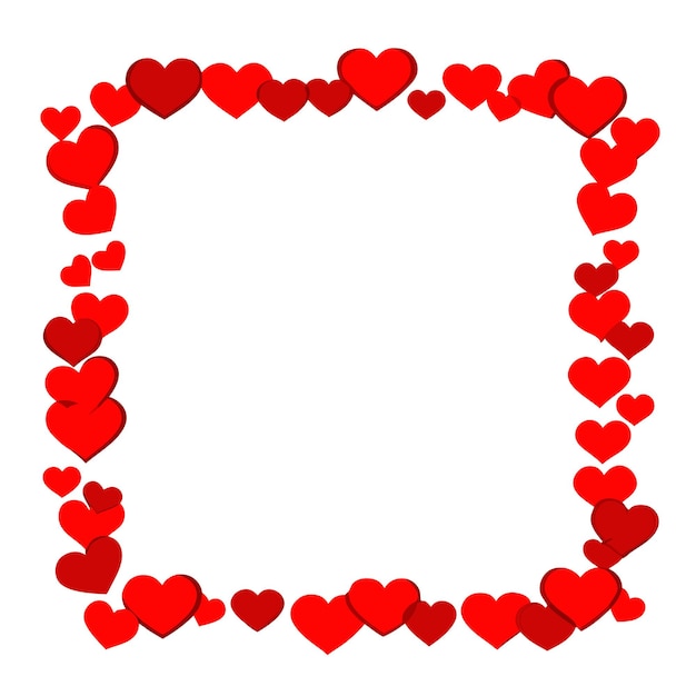 Valentinstagsthema mit kleinen roten Herzen um den Rahmen herum 21